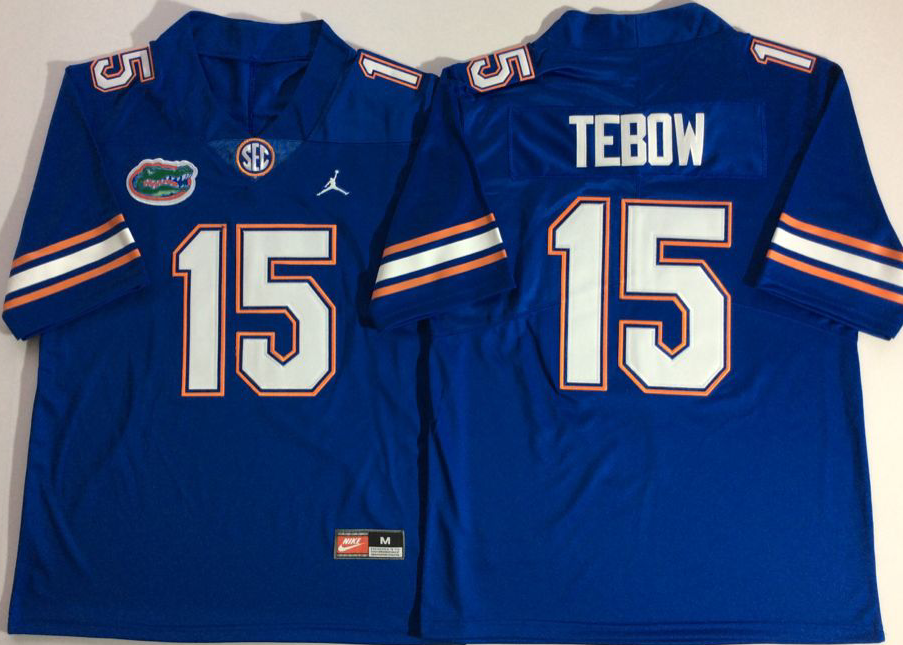 NCAA Men Jordan Florida Gators Blue 15 TEBOW